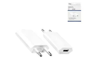 USB Ladeadapter/Ladegerät 230V zu USB 5V, 1000mA für USB Geräte, weiß, DINIC Box